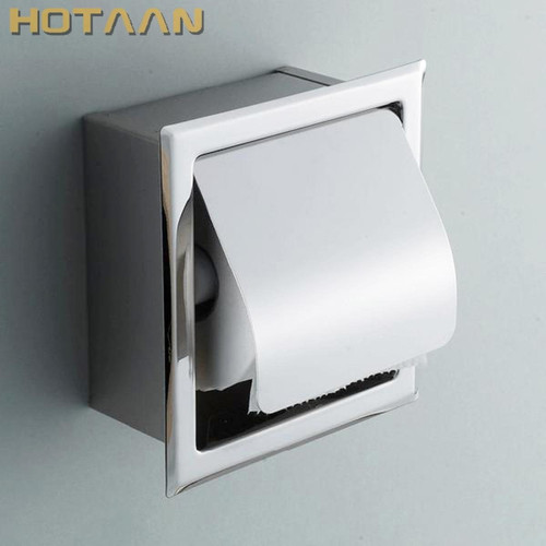Universal - Acier inoxydable Toilette Toilette Rouleau Porte-papier Boîte Caché Mur Encastré Mur Encastré YT 1092 | Porte-papier | Accessoires pour boîtes de papier toilette (Argent) Universal - Accessoires de salle de bain Gris
