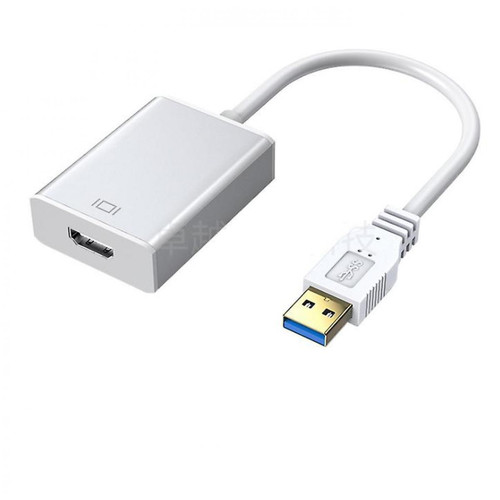 Universal - Adaptateur USB 3.0 vers HDMI, 1080P Full HD vidéo audio multiécran pour PC portable (argent) Universal  - Video pc