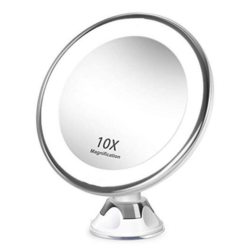 Universal - Agrandissement 10x Sticker Miroir de toilette Portable avec Lumière LED Ventouse 360 ° Loupe de maquillage pivotante Baignoire de bureau à domicile | Universal  - Salle bains baignoire