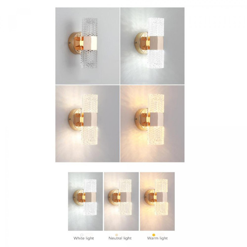 Universal Applique à LED 7cm, 220V LED * 10W lampe tricolore Applique simple moderne Lampe d'allée Lampe de couloir Lampe de chevet de chambre(Or)