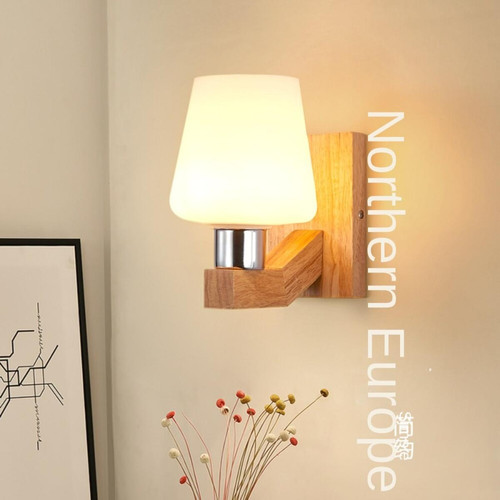 Appliques Applique en bois d'intérieur, style moderne et minimaliste, forme torche
