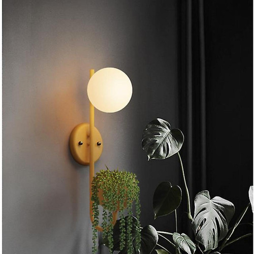 Universal - Applique LED moderne Balcon créatif nordique Chambre à coucher Chaude Chevet Boule de verre Usine E27 Lampe décorative (jaune) Universal - Luminaires