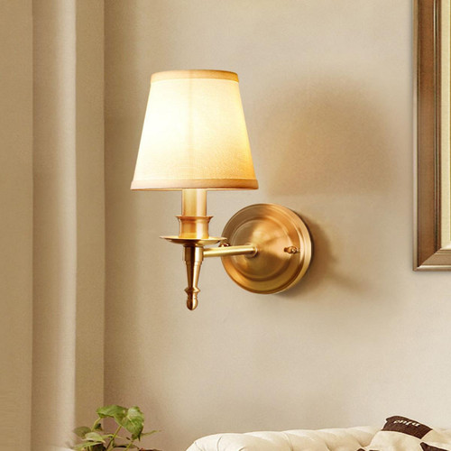 Universal - Applique lumineuse en cuivre de luxe pour le salon, lampe en cuivre 220V E27 pour la salle à manger et la chambre à coucher sans source de lumière(Or) Universal  - Maison