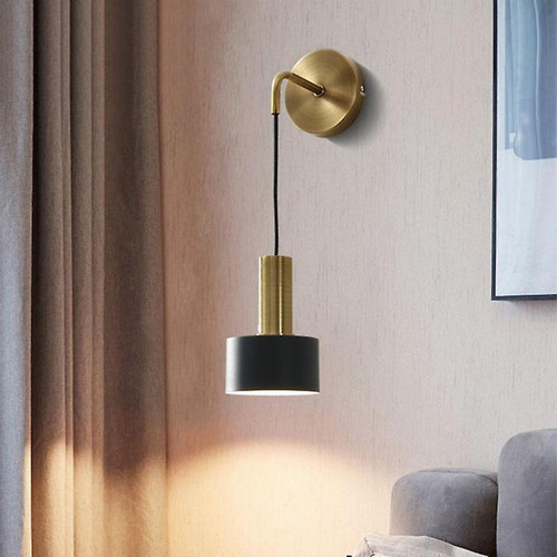 Universal Applique murale nordique style américain fer lampes de chevet pour chambre à coucher moderne simple salon mur laplov miroir créatif (b blanc)