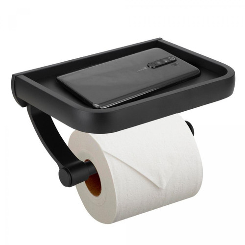 Universal - Avec rack de rangement téléphonique Support papier toilette mural Serviettes en papier Accessoires de salle de bains Porte-papier Noir | Universal  - Maison