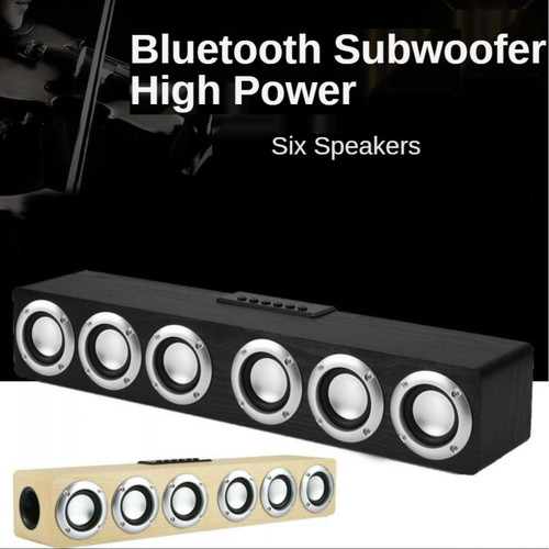 Universal Barre audio Bar Bar Audio Centre Bluetooth Boîte de haut-parleur Bluetooth Home Theater System Woofers pour haut-parleurs avec subwoofer Soundbar | Soundbar (grain de bois noir)