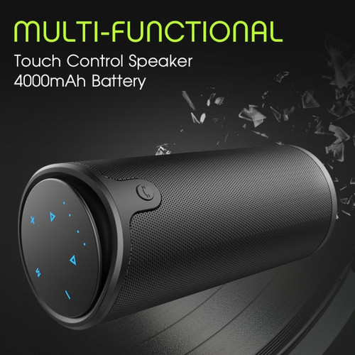 Universal Black Bluetooth Speaker Sans Wirwoofer Colonne Portable Portable Touch Control Contrôle Aux TF Playback Handfree avec micro | Haut-parleurs portables (Noir)