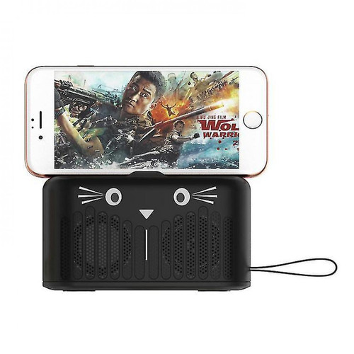 Universal Black sans fil Bluetooth 4.2 Haut-parleur Mignon Cat Portable Mini Dessin animé Subwoofer Support de téléphone AZ15395