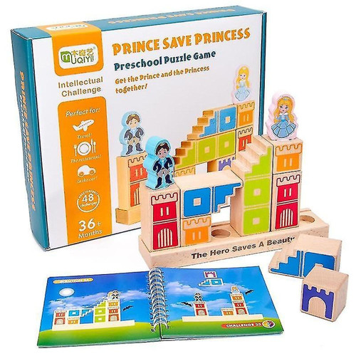 Universal - Blocs de construction en bois Toys Prince Save the Princess Interactive for Kids 3D Blocks Gifts | Puzzles Universal  - Jouets en bois Jeux & Jouets
