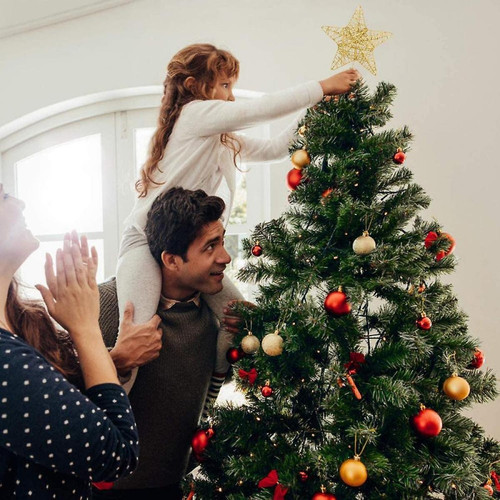 Universal Blouse sapin de Noël étoile en paillettes métalliques cime des arbres pour la décoration de la maison