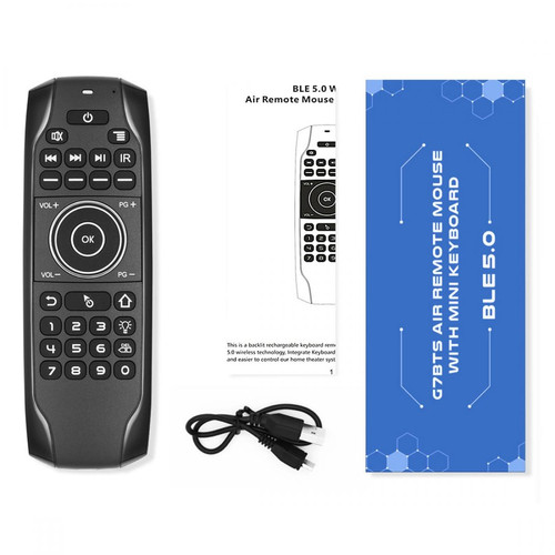 Telecommande Universelle Bluetooth 5.0 Mini-clavier G7 BTS Gyroscope Rétroéclairage IR Apprentissage Souris aérienne Télécommande sans fil Smart TV Boîte Ordinateur portable Tablette