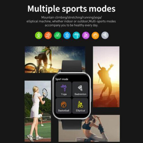 Montre connectée Bluetooth Smartwatch Full Touch 1.7 sur écran Lecteur de musique Bracelet de suivi de la fréquence cardiaque Sport Smartwatch imperméable | Smartwatch (noir)