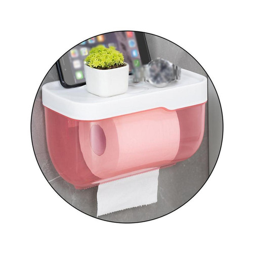 Universal - Boîte à mouchoirs de toilette gratuite de poinçonnage Etanche de toilette créative Boîte à mouchoirs de cuisine Toilette de rangement |(Rose) Universal - Meuble de rangement pour toilette Salle de bain, toilettes