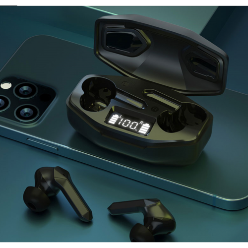 Casque Universal Bouchons d'oreille pour jeux 65ms casque Bluetooth TWS à faible latence avec microphone audio positionnement sonore casque sans fil | Casque pour téléphone mobile (noir)