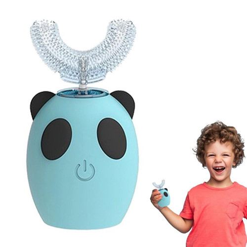 Universal - Brosse à dents électrique à 360 degrés, son U, silicone, brosse à dents à ultrasons automatique, brosse à dents à lumière bleue pour enfants | Brosse à dents électrique(Bleu) Universal  - Brosse à dents électrique