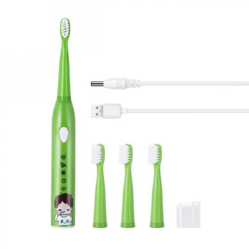 Universal - Brosse à dents électrique à 5 modes USB rechargeable dessin animé étanche Brosse à dents à 4 têtes de remplacement pour enfants | Brosse à dents électrique Universal  - Brosse à dents électrique