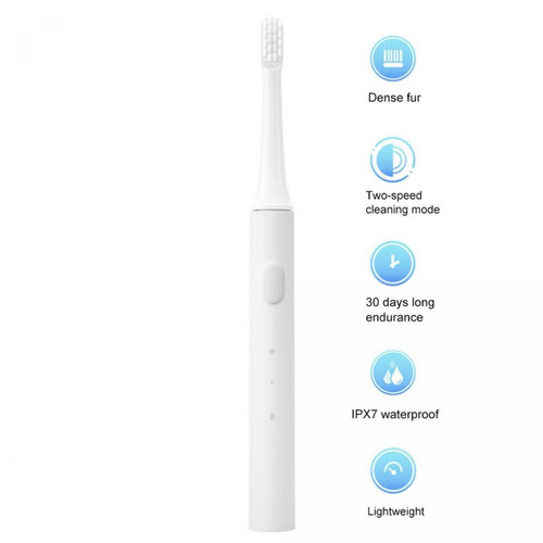 Universal - Brosse à dents électrique acoustique Brosse à dents intelligente MI Couleur USB Rechargeable IPX7 Tête de brosse à dents étanche(blanche) Universal  - Brosse à dents électrique