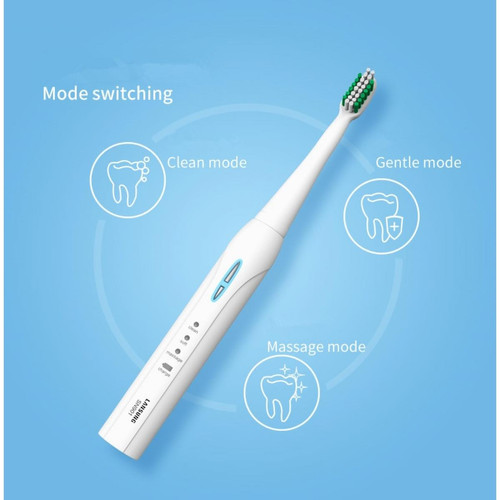 Universal - Brosse à dents électrique acoustique Brosse à dents rechargeable 4 têtes de remplacement Brosse à dents électrique à ultrasons |(blanche) Universal  - Brosse à dents électrique