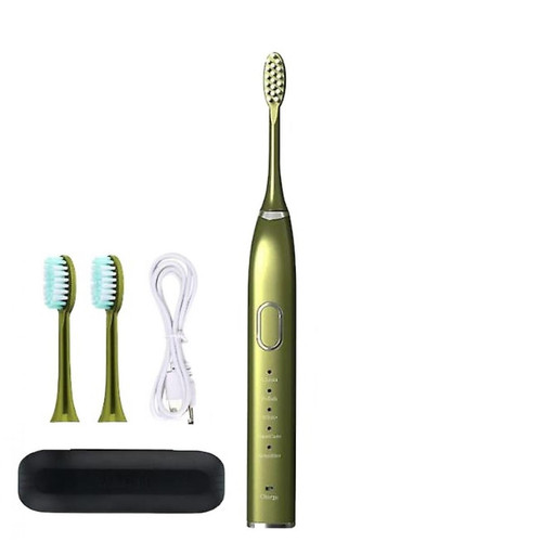 Universal - Brosse à dents électrique rechargeable, 3 têtes de brosse, 1 valise (verte) Universal  - Brosse à dents électrique
