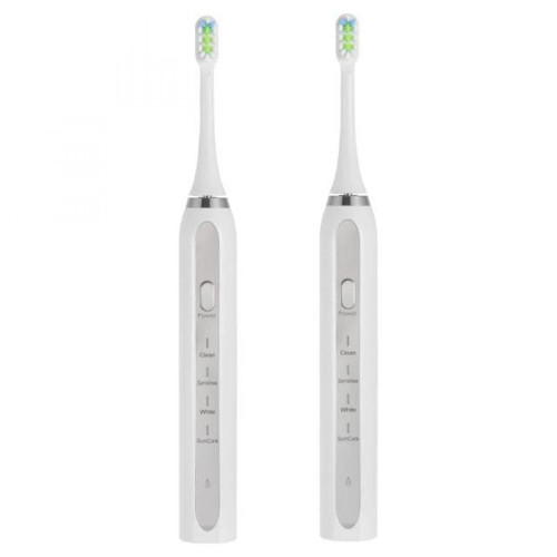 Universal - Brosse à dents mobile à charge sans fil à vibrations à haute fréquence IPX7 pour couples adultes | Brosse à dents électrique(blanche) Universal - Universal