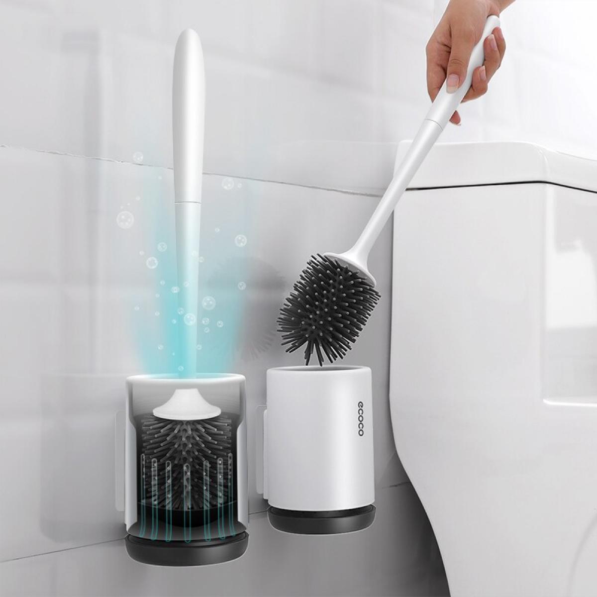 Universal - Brosse de toilette en silicone Montage mural Socle Nettoyage  Brosse de toilette Accessoires de salle de bains Outillage ménager