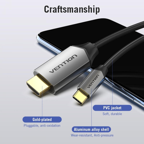 Universal Câble USB C HDMI 4K C à HDMI 60Hz Thunderbolt 3 pour Huawei P40 Mate 30 Pro Apple Notebook Air iPad Câble USB C