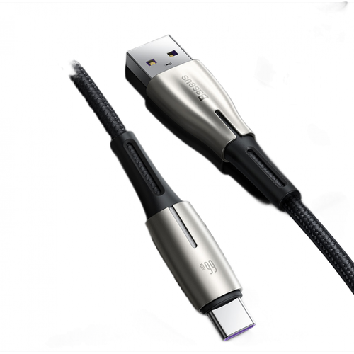 Universal - Câble USB Type-C noir Chargeur ultra-rapide pour Huawei Spouse 40 P40 Samsung 66W 5A SCP FCP USBC Type-C câble Universal  - Adaptateur Secteur Universel