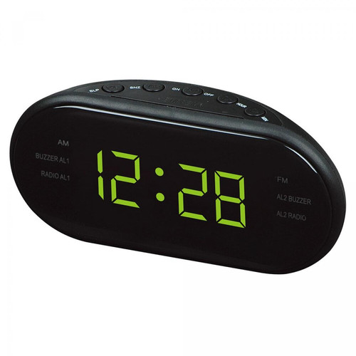 Universal - Cadeau 3 FM AM Radio 1,2 pouces LED Affichage Horloge Réveil électronique de bureau Montre numérique Radio Fournitures de bureau à domicile Prise UE(Le noir) Universal  - Reveil horloge