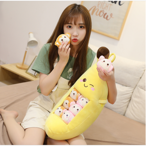 Doudous Cadeau d'anniversaire kawaii pour enfant avec oreiller de banane en peluche de 40 cm | oreiller de luxe