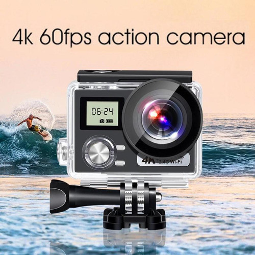 Universal Caméra d'action 4K HD anti-secouer 30 m sous l'eau imperméable ultra-mince caméra WiFi avec kit d'accessoires de caméra | Caméra d'action d'action