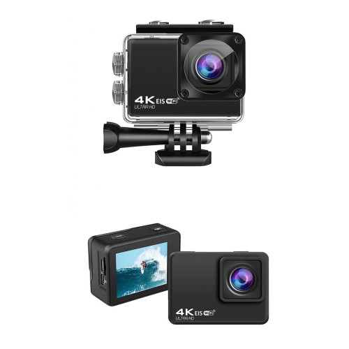 Caméras Sportives Universal Caméra d'action H10 EIS anti-shake Ultra HD 4K/60 fps WiFi 2.0(Le noir)