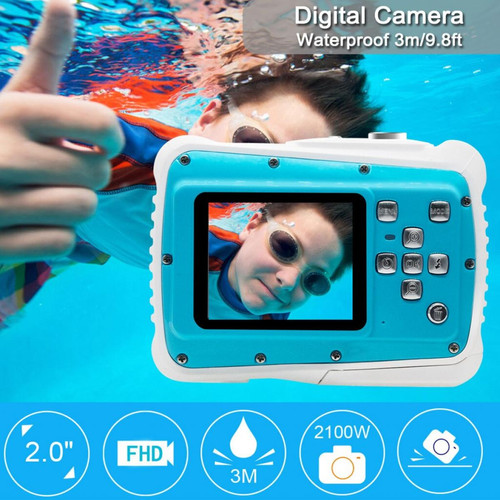Caméra d'action Caméra étanche Caméra pour enfants Caméra d'action sous-marine HD Caméra 2.0 LCD # T2 | Caméras d'activités sportives(Bleu)