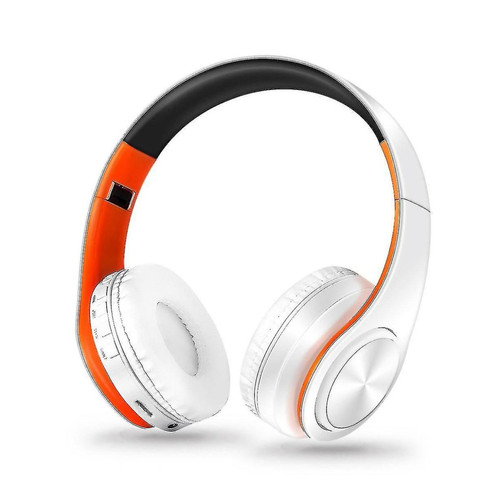 Universal - Casque Bluetooth pliant Bluetooth sans fil (orange blanc) Universal  - Casque pliant
