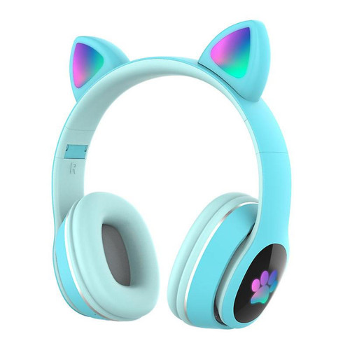 Universal - Casque d'oreille de chat lumineux pliable dans l'oreille (bleu) Universal - Son audio