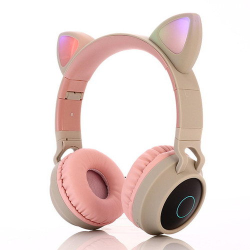 Universal - Casque d'oreille LED sans fil Bluetooth compatible avec microphone Casque lumineux pour enfants Cadeau fille fille | Casque Bluetooth Universal  - Ecouteurs intra-auriculaires Bluetooth