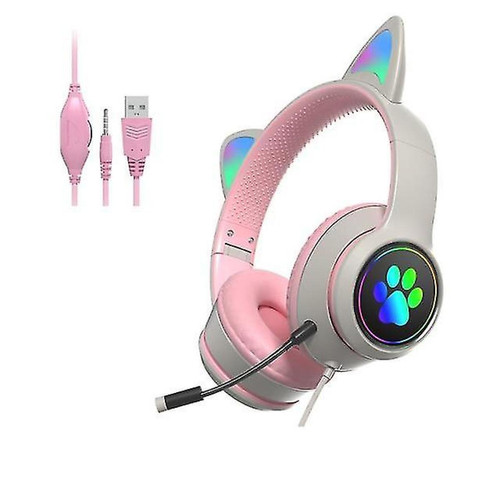 Universal - Casque gaming filaire casque casque pour ordinateur casque rose avec micro anti bruit @ Universal  - Casque anti bruit