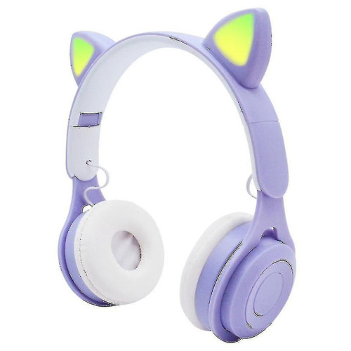 Universal - Casque oreille chat casque bluetooth, LED carte sans fil légère casque enfant violet Universal  - Son audio