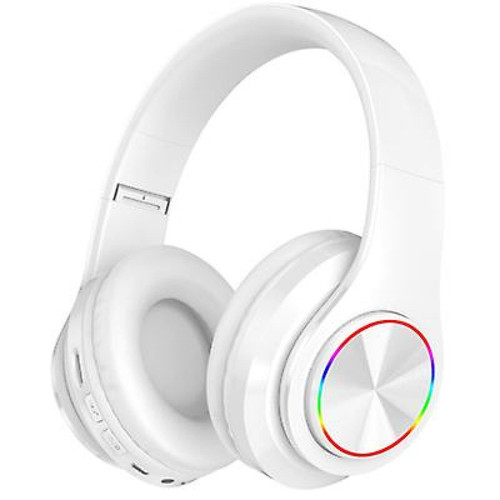 Universal - Casque sans fil LED pliable Bluetooth 5.0 casque casque stéréo microphone (blanc) Universal  - Ecouteurs Intra-auriculaires Ecouteurs intra-auriculaires