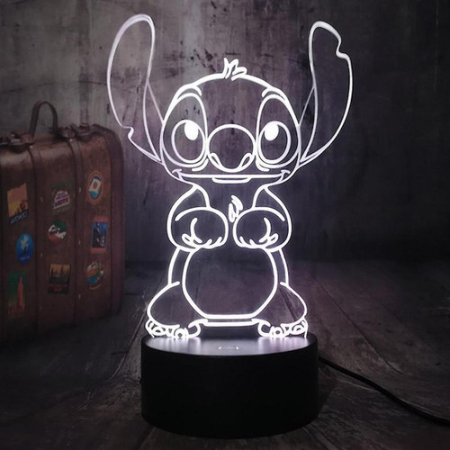 Universal Chambre enfant broche animation veilleuse lampe de table 3d led lumineuse usb(Le noir)