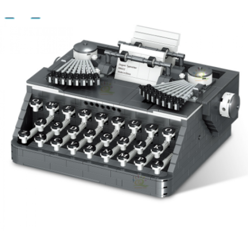 Briques et blocs Universal Classique rétro machine à écrire clavier bloc collection machine à écrire architecture jouets pour enfants | Module de construction