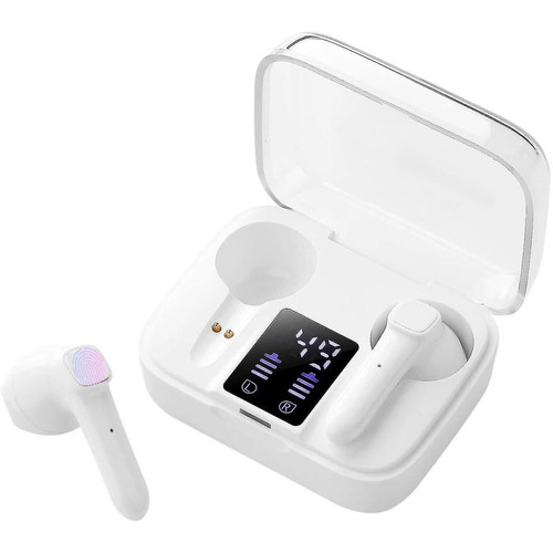 Universal - Écoute YYH-Bluetooth 5.0, lecture stéréo HD, micro, contrôle tactile (blanc) Universal  - Ecouteurs intra-auriculaires