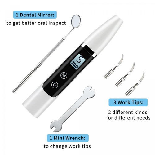 Universal - Démaquillant électrique à ultrasons portable dentaire bruyant tache de fumée tatar tache dentaire outil de zoom & 124 ; irrigateur oral (blanc) Universal  - Objet technologique