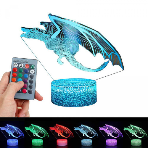 Universal - Dino garçon jouets cadeaux,; 3D illusion lampe cadeaux pour la décoration de la chambre amplificateur; crèche (style 1) Universal  - Lampes à poser