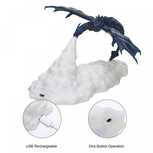 Universal Dinosaures Lumière 3D Dinosaure Lampe LED Art Lampe Décoration Chambre Enfant USB Rechargeable | Lampe(Bleu)