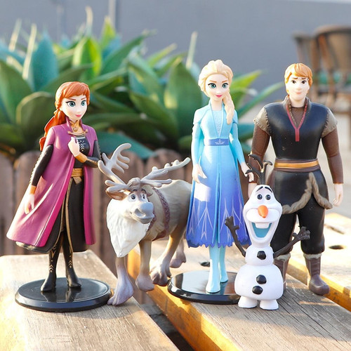 Universal Disney Frozen 2 Elsa Anna Olaf Image Modèle Princesse Elza Fille Poupée Jouet Set Cadeau Priorité Cadeau d'Anniversaire Enfant | Action People(Coloré)