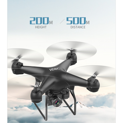 Drone Double HD 4K RC Drone Quadcopter Drone et Caméra GPS WiFi Photographie aérienne grand angle Jouet télécommandé à longue durée de vie | RC Helicopter(Le noir)