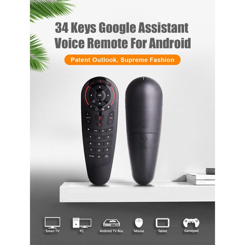 Universal - G30S Air Mouse, clavier sans fil, télécommande vocale, support 33 touches et apprentissage infrarouge, Android TV Box H96 max x96 max | télécommande Universal  - Support tv universel