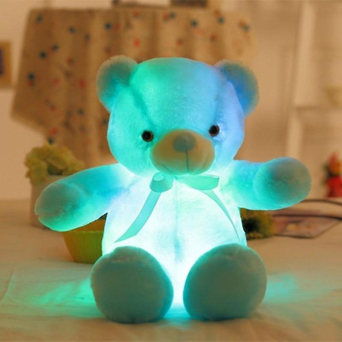 Universal - Grand ours en peluche lumineux coloré Peluche lumineuse - ours en peluche LED allumé (bleu) Universal  - Peluche ours bleu