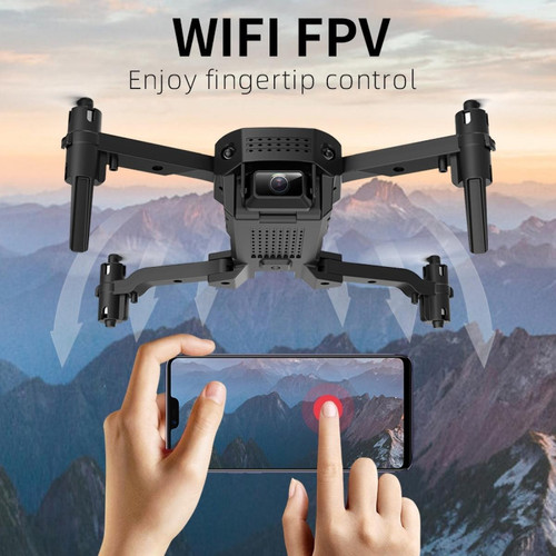 Universal - H1 mini drone caméra 4K HD 1080p wifi caméra FPV drone RC drone hautement pliable RC quadricoptère Dron M73 E88 |(Le noir) Universal  - Drone camera wifi