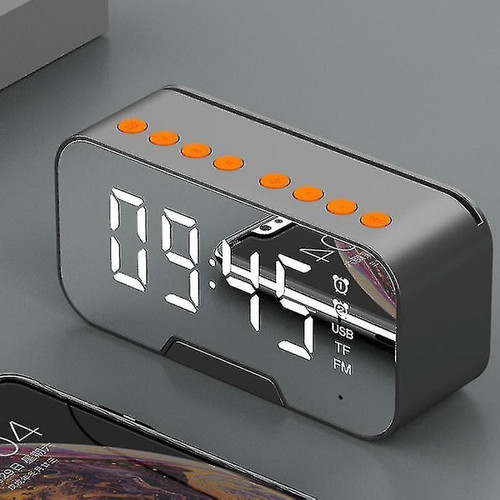 Universal - Haut-parleur Bluetooth Clock Soundbar Multifonction LED Mirror Alarm Subwoofer | Enceintes portables (noir) Universal  - Hauts-parleurs